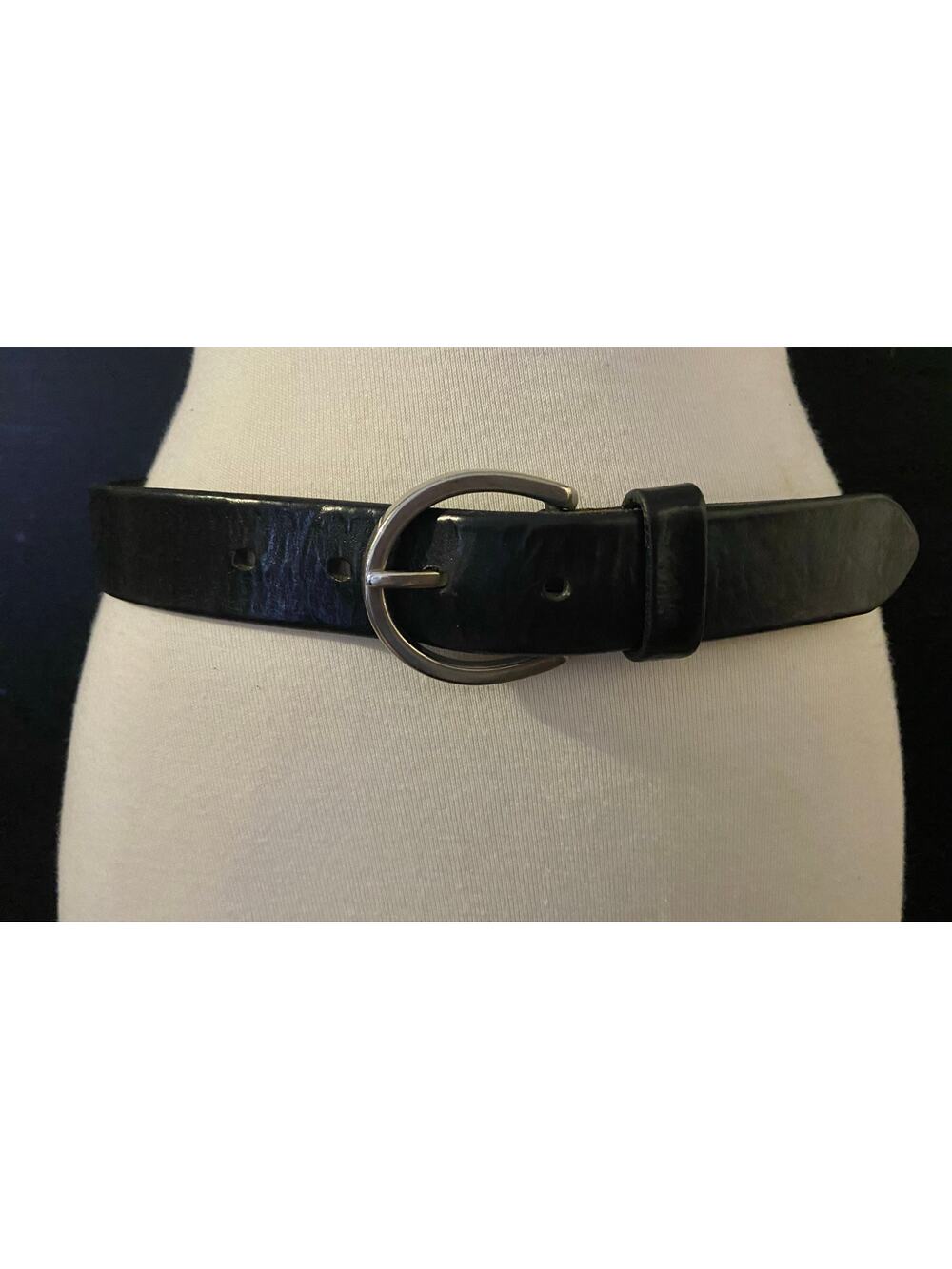 OLD NAVY Distressed Black Leather Belt Womens sz 32 (Runs small)
